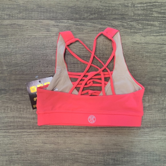 Premium String Sports Bra- Bright Pink - Picture 2 of 2